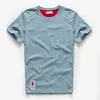 Camiseta de algodão com decote em O masculino, tops clássicos, cor sólida, casual, básica, alta qualidade