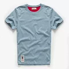 Camiseta masculina de algodão cor sólida t camisa masculina causal o pescoço básico tshirt masculino alta qualidade clássico topos