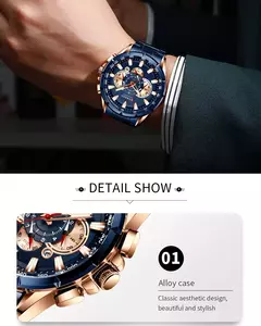 Curren-relógio de pulso casual masculino, pulseira de aço inoxidável, mostrador grande, quartzo, com slots luminosos, cronógrafo esportivo, novo - Wolf Magazine