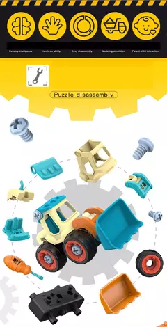 Porca Desmontagem Carregando Descarga Engenharia Caminhão Escavadeira Bulldozer Montessori Educação Brinquedo Criança Parafuso Criativo Ferramenta Carro - comprar online