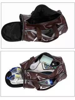 Saco de ginástica esportiva com bolso para homens e mulheres, Bolsas de ombro com sapatos, Fitness Training, bolsa de viagem de couro impermeável - Wolf Magazine