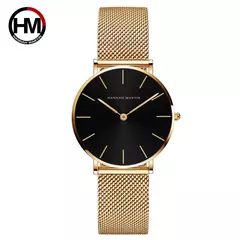 Pulseira de aço inoxidável impermeável para mulheres, relógio de pulso de luxo, movimento de quartzo japonês, qualidade japonesa, um plus plus size, transporte da gota na internet