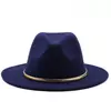 Chapéu alto Derby Igreja simples aba larga para homens e mulheres, Panamá Solid Felt Fedoras, Fedoras preto e verde, Boné de lã artificial Jazz Blend