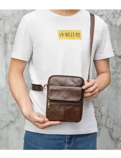 Luufan-bolsa de ombro de couro genuíno masculina, pequenos sacos mensageiro, mini bolsa tiracolo de viagem masculina, nova moda, 2020 na internet
