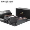 KINGSEVEN-Óculos De Sol Polarizados De Madeira Vintage para Homens e Mulheres, Moda Quadrada Óculos De Sol, Proteção De Madeira UV400, 100%