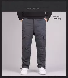 Calça de lã de dupla camada masculina, quente, grossa, camuflada, algodão tático, calça comprida, folgada, casual, inverno - Wolf Magazine