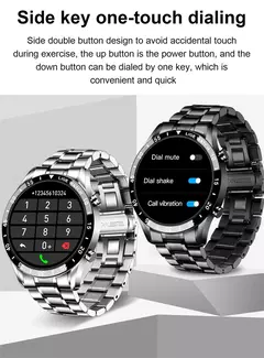 Imagem do LIGE-Luxo Full Circle Touch Screen Smart Watch para Homens, Bluetooth Call, Faixa de Aço, Impermeável, Esportes, Fitness, Android, iOS