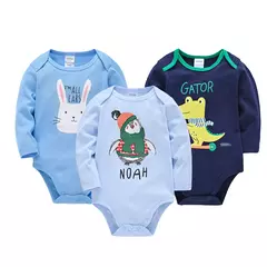 Kavkas-bebê meninos e meninas bodysuit, macacão de manga comprida, 100% algodão, roupas recém-nascidas, roupas de bebê, 0-12 meses, 6 pcs, 3 pcs na internet