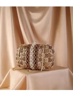 Bolsa de embreagem de cristal diamante para mulheres, bolsa mensageiro de ombro, embreagens noturnas, preto dourado, nova moda, melhor designer - loja online