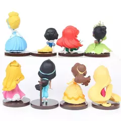 6 estilo Q Posket princesas figura Brinquedos Bonecas Tiana Branca de Neve Rapunzel Ariel Cinderela Belle Sereia Figuras de PVC brinquedos - comprar online