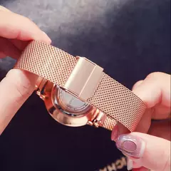 Relógio de mulheres hannah martin japão movimento de quartzo simples à prova d' água ouro rosa malha de aço inoxidável relógio de senhoras relogio feminino - Wolf Magazine