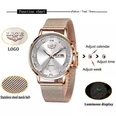 Lige-relógio de malha ultra fina para mulheres, marca de topo, casual, esporte, quartzo, data, cronógrafo, luxo, moda - Wolf Magazine