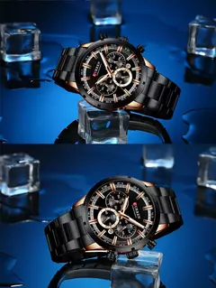 Imagem do Curren-relógio de pulso masculino, quartzo, à prova d'água, com cronógrafo, marca de luxo, moda, para homens