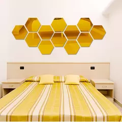 Hexagon 3D Espelho Adesivo de Parede, Sala Adesivos, Decoração do Quarto, Banheiro, Decoração de Casa, Vários tamanhos, DIY TV Fundo - Wolf Magazine
