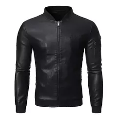 Jaqueta de motocicleta Slim Fit masculina, jaquetas de couro falso, jaquetas PU quentes, roupas de marca, casaco de inverno S a 3XL, 2023