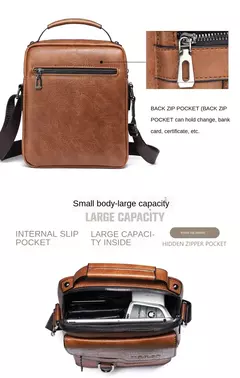 Bolsa de Ombro de Couro PU Masculina, Bolsas Crossbody, Business Flap, Mensageiro Sólido Masculino, Bolsa de Viagem, iPad, 9.7 ", iPad, Brand