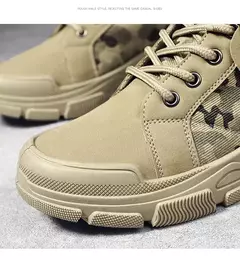 Botas masculinas casuais ao ar livre botas de deserto outono moda camuflagem rendas sapatos de plataforma homem botas masculinas zapatos hombre - loja online