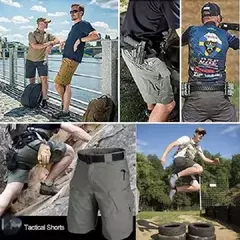 Calções táticos de carga impermeável masculino, respirável, calça seca rápida, urbano militar, ao ar livre, Camo, Casual, verão - Wolf Magazine
