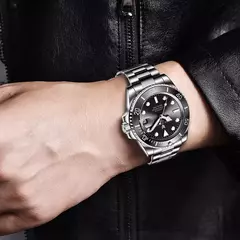 Imagem do LIGE-Relógio mecânico automático Tourbillon para homens, relógios militares impermeáveis, aço inoxidável, relógio de moda, 100ATM, 2024
