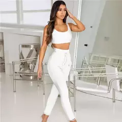 Novo verão bandagem calças 2020 9 cores sexy feminina cintura alta lápis calças estiramento moda feminina rua wear - Wolf Magazine