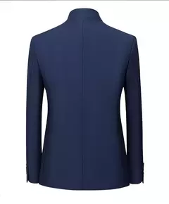 7xl moda masculina gola túnica chinesa terno negócio casual terno jaqueta/masculino fino ajuste de alta qualidade cor pura blazers casaco - Wolf Magazine