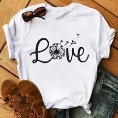 Maycaur-camiseta estampada dente-de-leão fofa para mulheres, camiseta estampada gráfica dos desenhos animados, camisa branca casual para senhoras, camiseta nova e engraçada na internet
