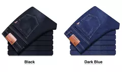Jeans estilo clássico irmão Wang masculino, casual, stretch, fino, calça jeans, azul claro, calça preta, marca masculina - comprar online