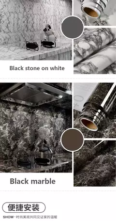 Self-Adhesive Marble Vinyl Wallpaper, PVC, impermeável adesivos de parede, Papel de contato, DIY, banheiro, cozinha, armário, bancadas - loja online