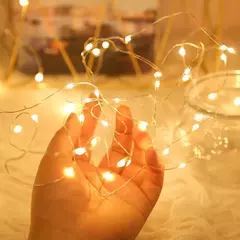 Imagem do Cobre Wire LED String Lights, guirlandas impermeáveis ao ar livre, festão, fadas Decorações do casamento, Ano Novo, Árvore de Natal, 10m