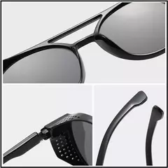 Imagem do Óculos de sol redondos Steampunk clássicos para homens, óculos vintage, tons para exterior, moda masculina, UV400
