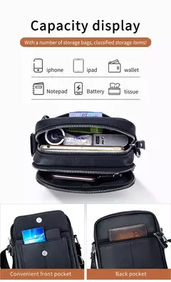 Bolsa de Ombro Casual Masculina Bullcaptain, bolsa mensageiro de negócios, mini bolsa de couro de vaca de alta qualidade, bolso de grande capacidade na internet