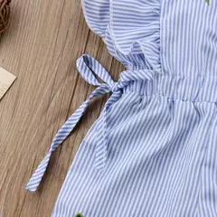 Criança crianças bebê menina flor listra plissado macacão roupas roupas - comprar online