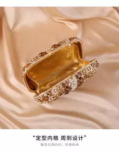 Bolsa de embreagem de cristal diamante para mulheres, bolsa mensageiro de ombro, embreagens noturnas, preto dourado, nova moda, melhor designer - Wolf Magazine