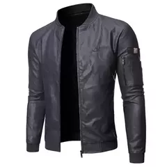 Jaqueta de motocicleta Slim Fit masculina, jaquetas de couro falso, jaquetas PU quentes, roupas de marca, casaco de inverno S a 3XL, 2023 - loja online