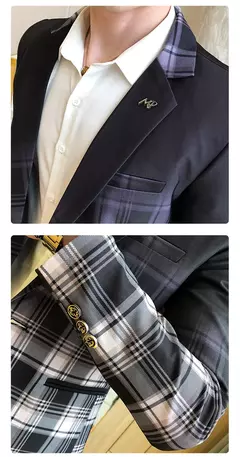 Jaqueta de terno casual xadrez masculina, baile masculino, blazer social, casaco fino, roupa de anfitrião, moda boutique - Wolf Magazine
