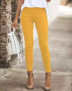 Imagem do Mulheres Outono Calças de Cintura Alta Calça Mulheres Escritório Cinza Chique Elegante OL Vestuário Calças Lápis ZYYX-WDC8507