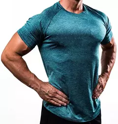 Imagem do Treino de secagem rápida masculino com camisetas, camisas esportivas masculinas, tops de compressão, roupas de ginástica respirável, corredor, 2021