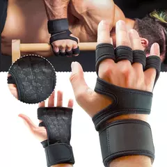 Imagem do Luvas de musculação masculino e feminino, protetor de palma, fitness, musculação, ginástica, mão, pulso, esportes, 1 par