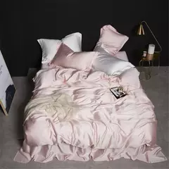 Imagem do Lanlika-Pure 100% Seda Verde Conjunto de Cama, Capa de Edredão, Roupa de Cama, Lençol, Fronha, Beleza, Duplo, Rainha, Rei, Alta Qualidade