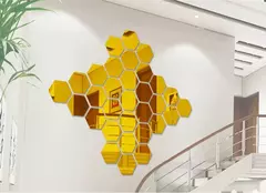 Hexagon 3D Espelho Adesivo de Parede, Sala Adesivos, Decoração do Quarto, Banheiro, Decoração de Casa, Vários tamanhos, DIY TV Fundo - Wolf Magazine