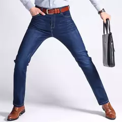 Jeans estilo clássico irmão Wang masculino, casual, stretch, fino, calça jeans, azul claro, calça preta, marca masculina - comprar online