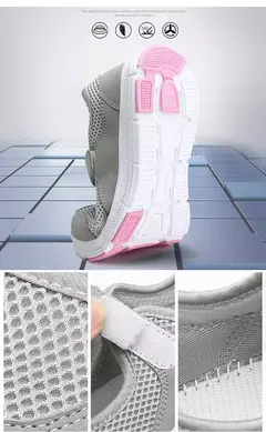 Tênis respirável malha para mulheres, sapatos de verão, vulcanizar, andar, para senhoras - loja online
