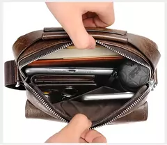 Canguru-Bolsa de ombro lateral de couro para homens, bolsa crossbody, mensageiro de negócios, bolsa masculina, presente do marido, marca de luxo - loja online