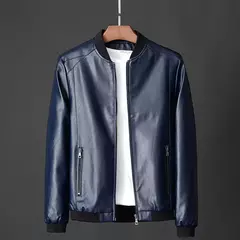 Jaqueta masculina de couro PU bombardeiro para motocicletas, jaqueta de beisebol, moda casual, plus size, 7XL, 2020, J410 - comprar online