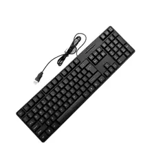 Teclado com fio USB com 104 teclas, teclado de jogo, computador, espanhol, francês, russo, árabe, letra - loja online