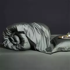 Liv-Esthete-Conjunto de Cama Verde Escuro, 100% Pure Silk, Duvet Cover Luxo, Folha Plana, Fronha, Roupa de Cama, Saudável, Rainha, Rei