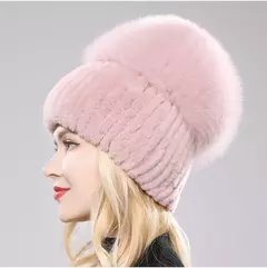 Real Genuine Fox Fur Gorros Chapéu para Mulheres, Pele de Coelho Rex Natural Boné de Caveira, Chapéus de malha para meninas, inverno, estilo russo, novo - Wolf Magazine