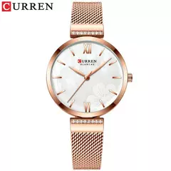 CURREN-Relógio de quartzo em aço inoxidável feminino, bracelete elegante, relógio feminino, vestido feminino, moda luxuosa, dourado - comprar online