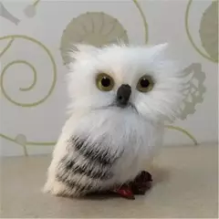 Harryy potters 7cm bonito coruja nevada hedwig vida real coruja carta entrega boneca brinquedos bonitos aniversário natal adultos crianças figura presente