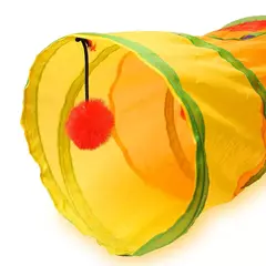 Gato túnel pet tubo dobrável jogar brinquedo interior ao ar livre gatinho filhote de cachorro brinquedos para quebra-cabeça exercício esconder treinamento - comprar online